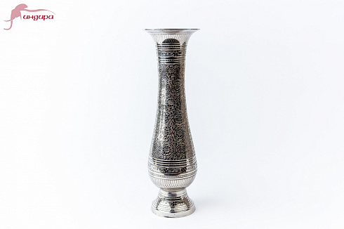 Ваза серая, рисунок "Цветы"